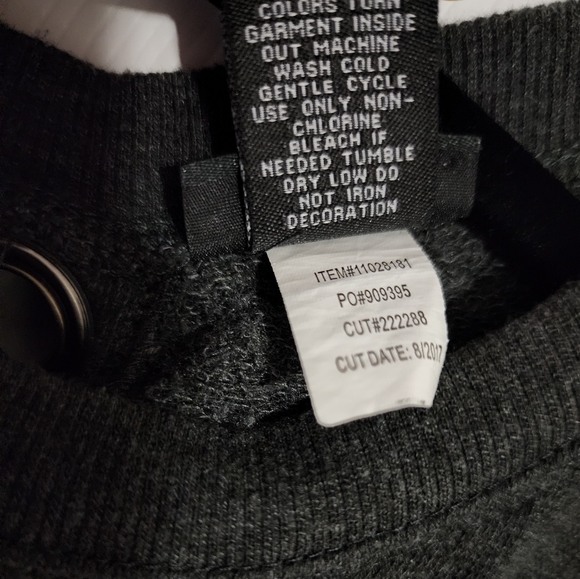 Oversize Lace Up Back Sweatshirt Charcoal Grey Size 3 - Picture 4 of 5